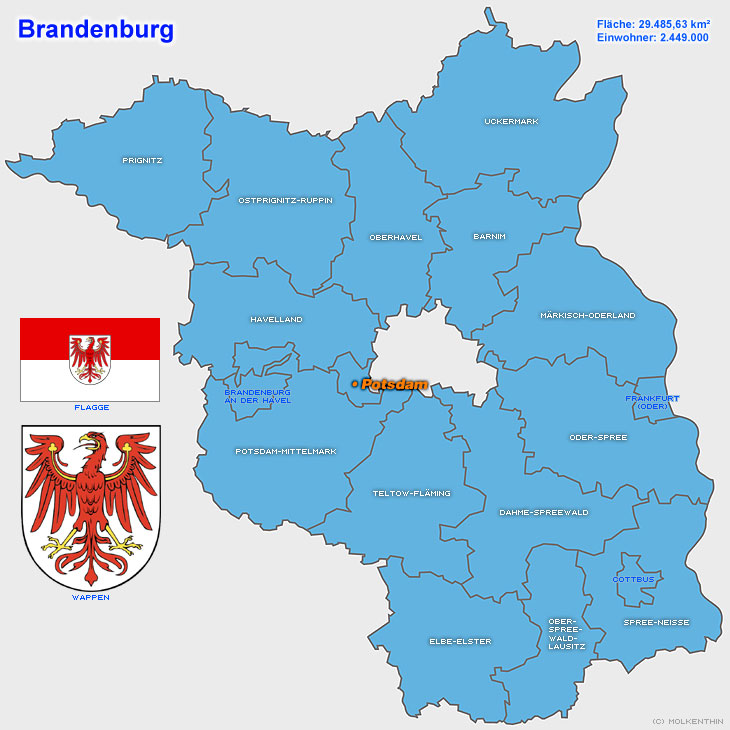 Karte Land Brandenburg