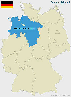 Bundesland Niedersachsen (NI) - Bundesländer Deutschland