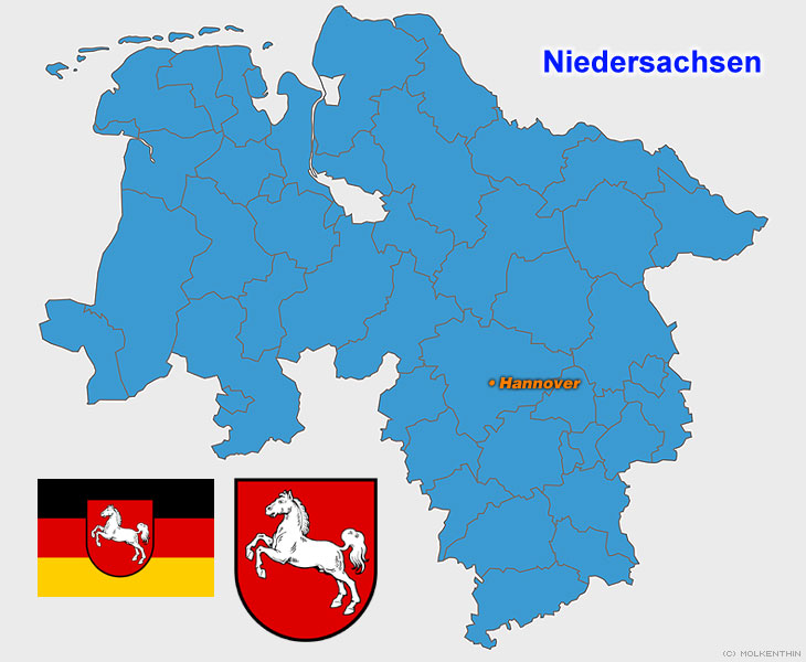 Bundesland Niedersachsen (NI) - Bundesländer Deutschland