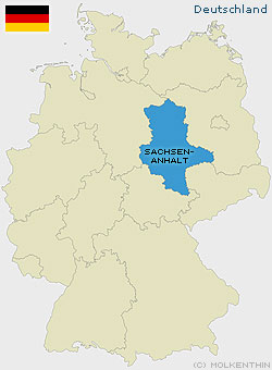 Lage von Sachsen-Anhalt in Deutschland